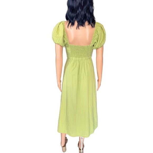 Show Me Your Mumu Pear Green Gabrielle Tie Front Midi Dress - Picture 5 of 6